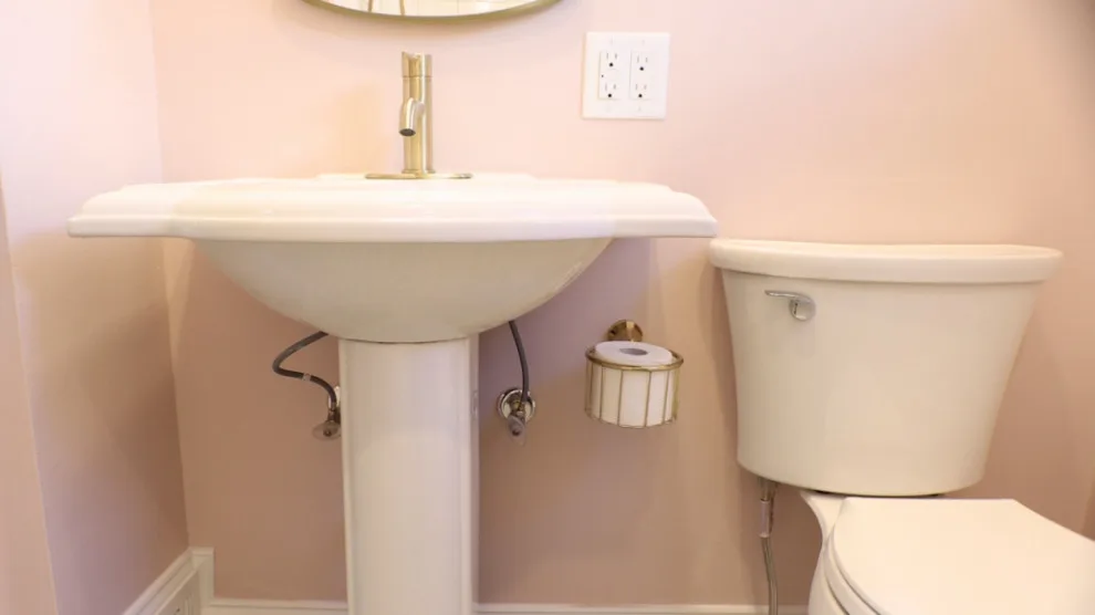 Pastel Bathroom in Penn Laird by Mint Construction - Photo 3
