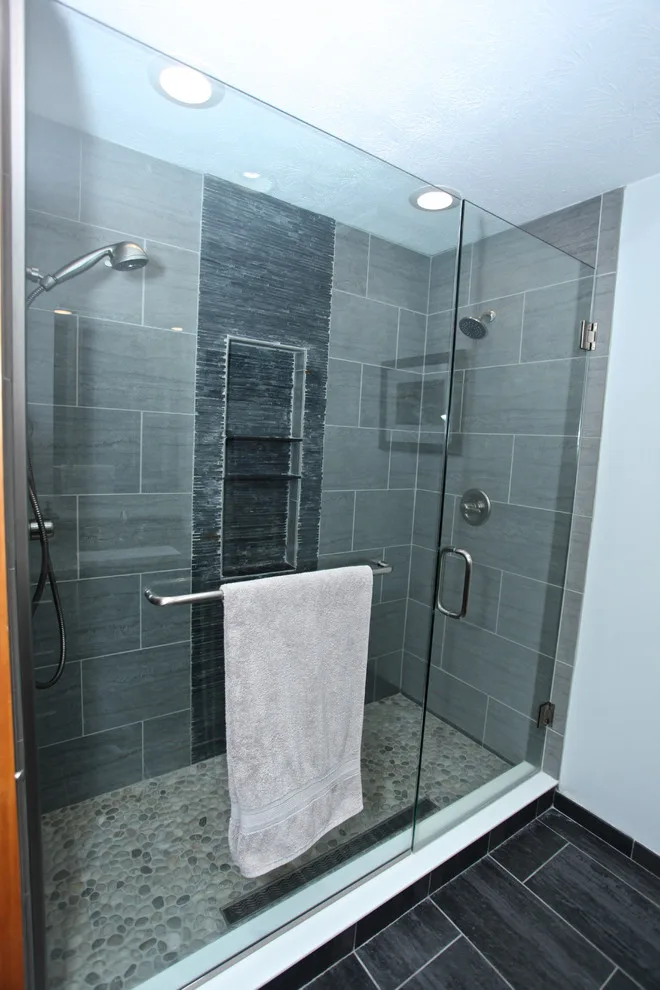 Contemporary Bathroom Featuring LED Vanity Illumination by Booher Remodeling Company - Photo 5