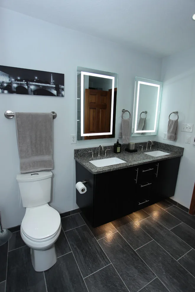 Contemporary Bathroom Featuring LED Vanity Illumination by Booher Remodeling Company - Photo 2