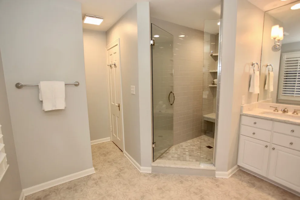 Revitalizing the White and Grey Master Bathroom by Booher Remodeling Company - Photo 3