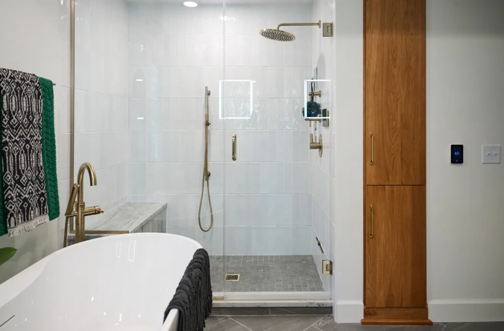 Contemporary Tranquil Bathroom Renovation by Aptitude Design & Build - Photo 7