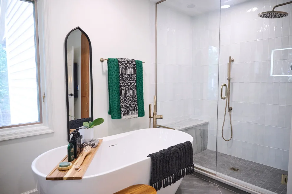 Contemporary Tranquil Bathroom Renovation by Aptitude Design & Build - Photo 2