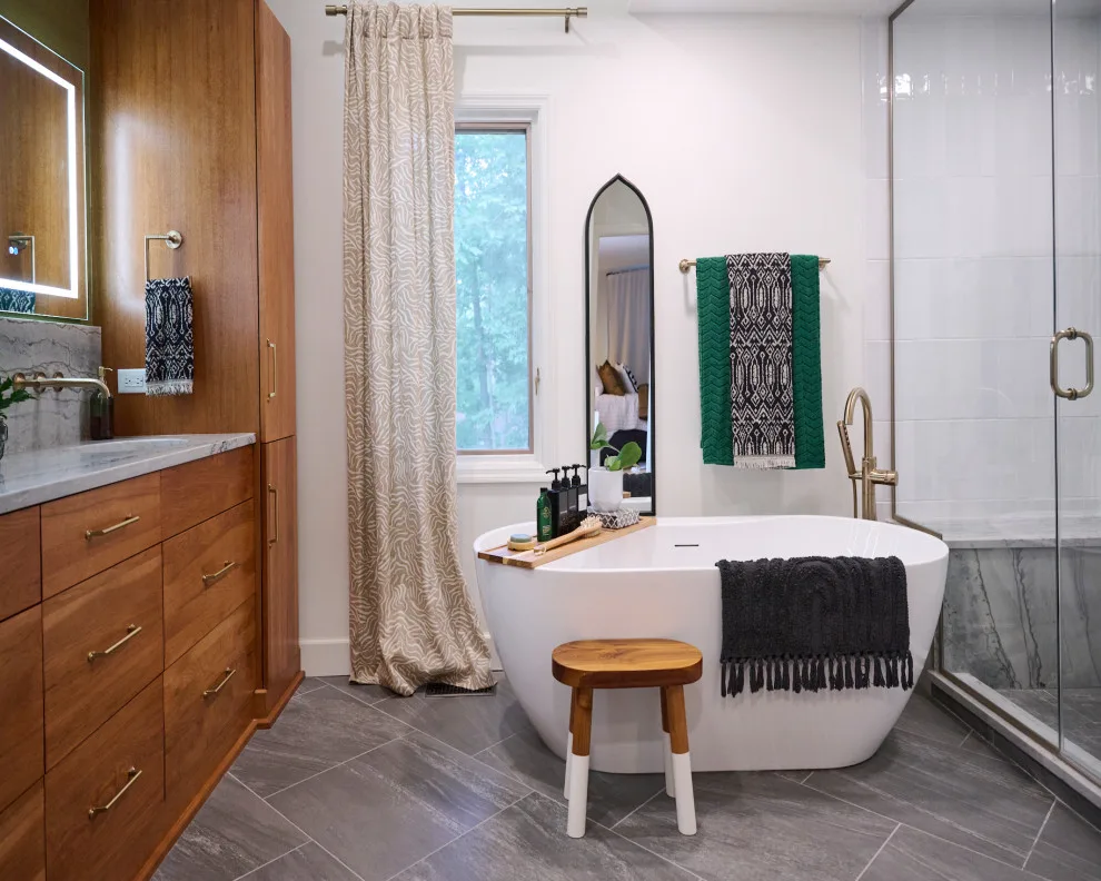 Contemporary Tranquil Bathroom Renovation by Aptitude Design & Build - Photo 3