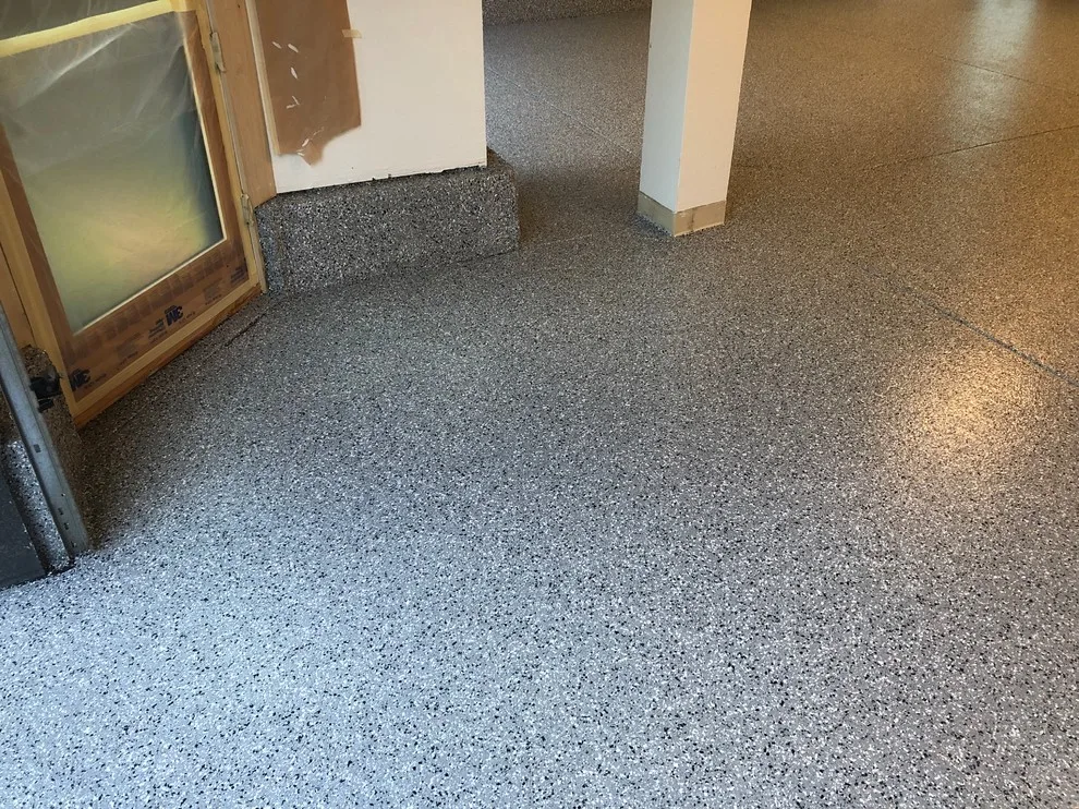 Charcoal with Multicolored Gemstone Flake Design by Coal Creek Coatings - Photo 4