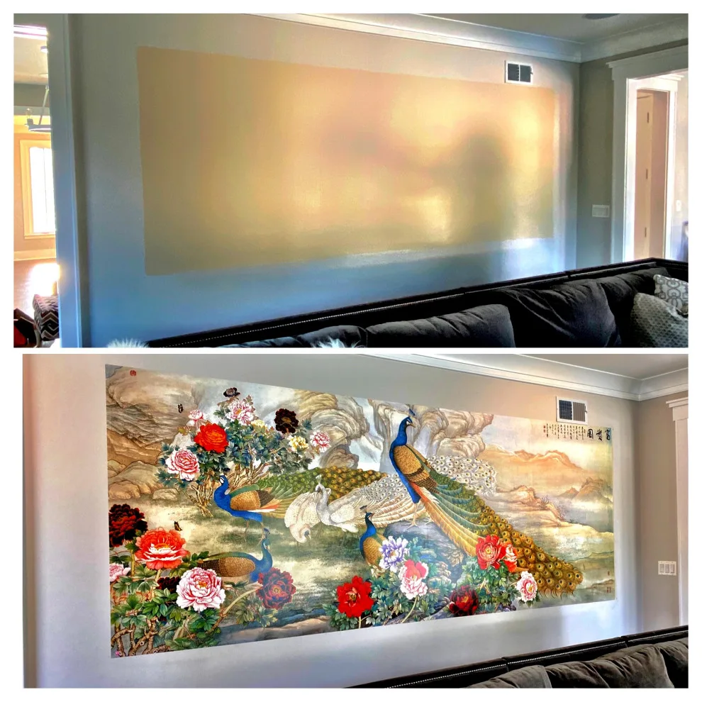 Living room enhancement through wallpaper mural installation by Active Painting - Photo 2