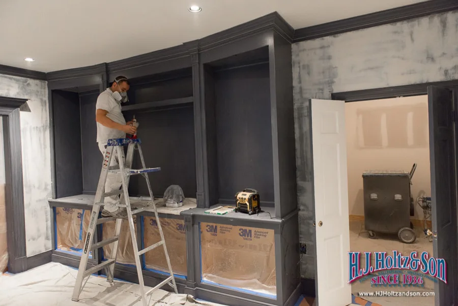 Glossy Blue Painted Cabinets by H.J. Holtz And Son, Inc. - Photo 5