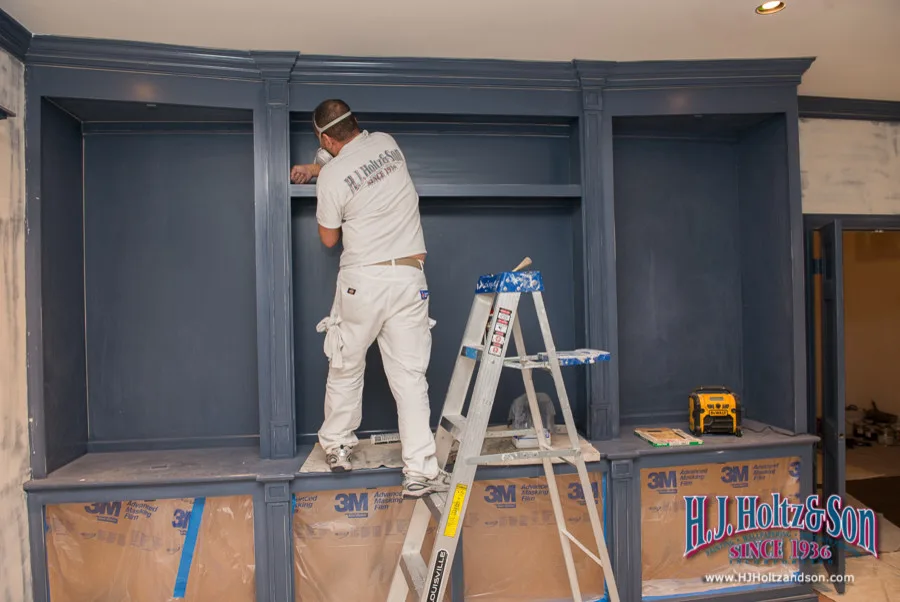 Glossy Blue Painted Cabinets by H.J. Holtz And Son, Inc. - Photo 4