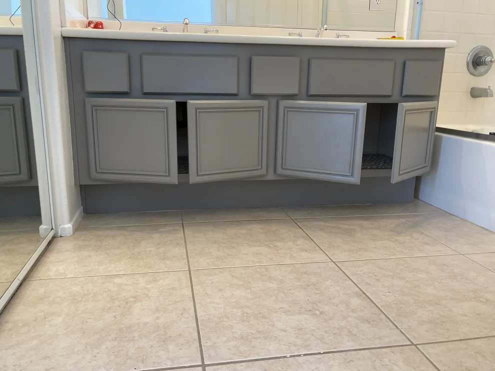 Semi-gloss Enamel Cabinets for Master Bathroom by López Painting - Photo 2