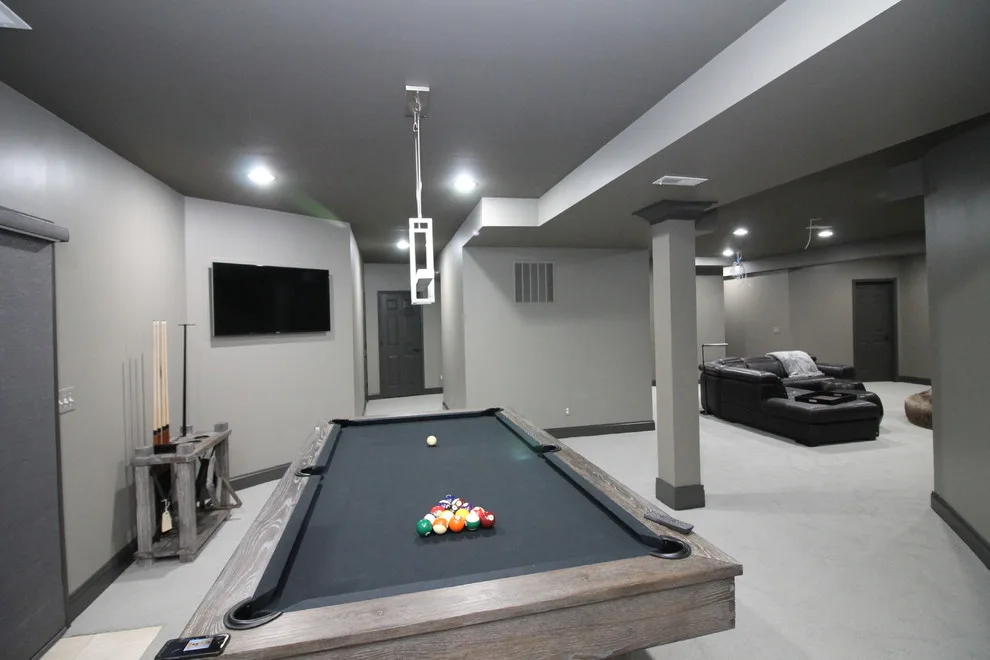 Modern Basement Cinema and Recreation Space by Parviz Painting MD LLC - Photo 9