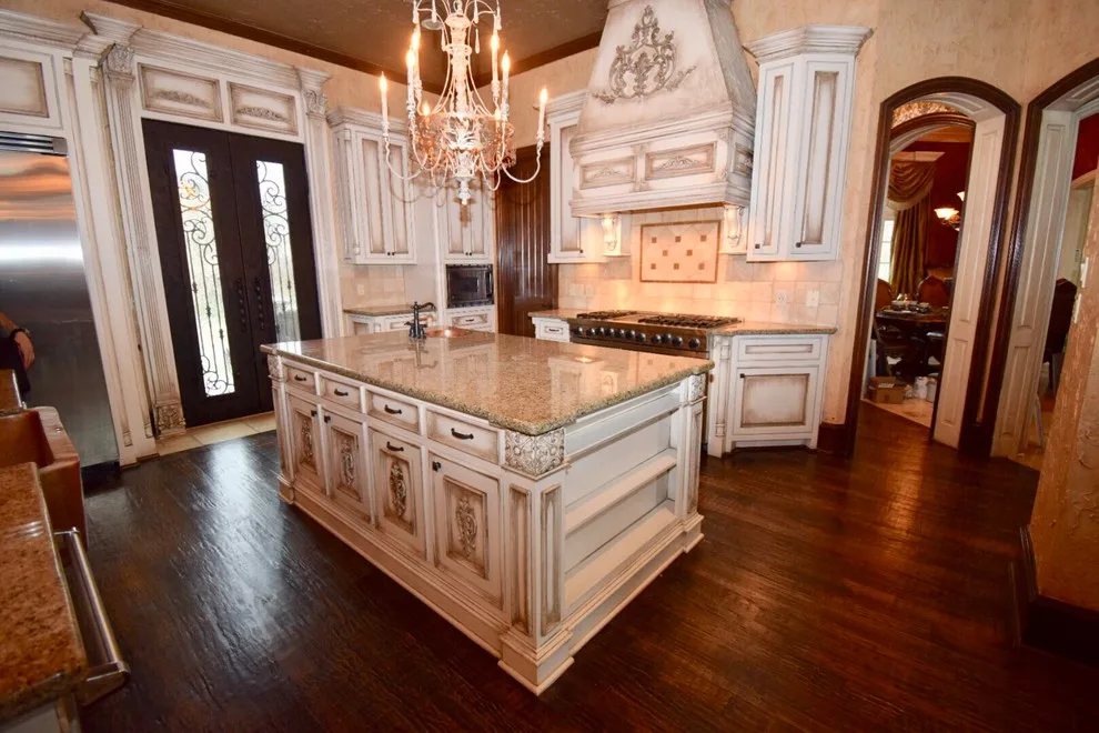 Elegant Cream Kitchen Cabinets with Glazed Finish by Hardy's Painting - Photo 11
