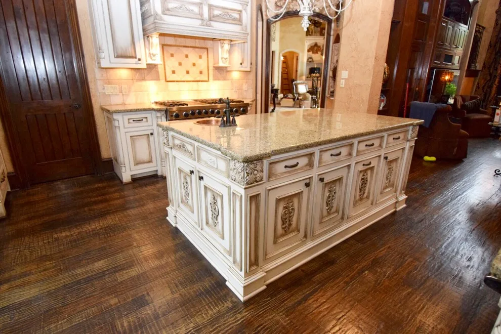 Elegant Cream Kitchen Cabinets with Glazed Finish by Hardy's Painting - Photo 10
