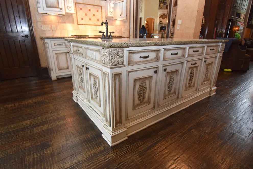 Elegant Cream Kitchen Cabinets with Glazed Finish by Hardy's Painting - Photo 7