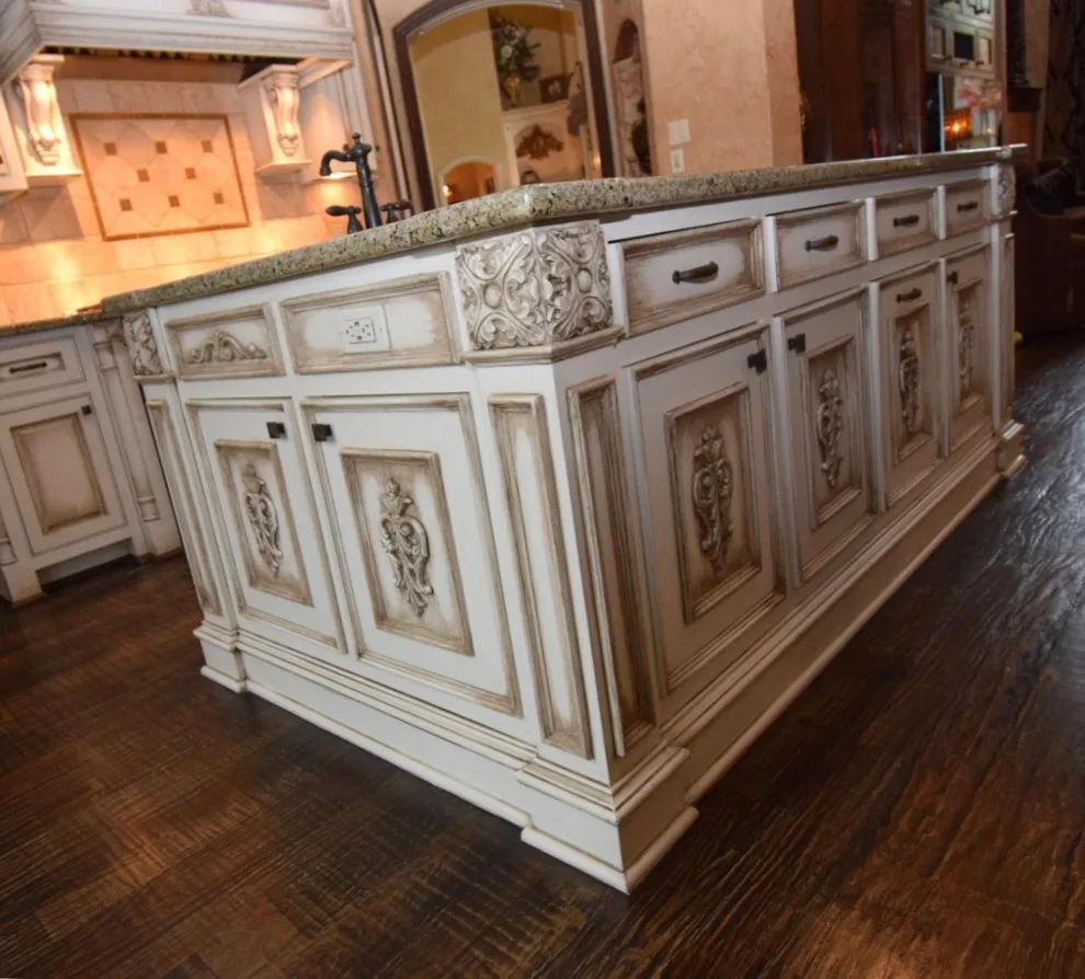 Elegant Cream Kitchen Cabinets with Glazed Finish by Hardy's Painting - Photo 2