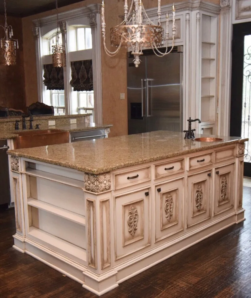 Elegant Cream Kitchen Cabinets with Glazed Finish by Hardy's Painting - Photo 8