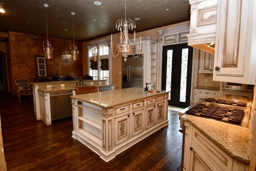 Elegant Cream Kitchen Cabinets with Glazed Finish by Hardy's Painting - Photo 9