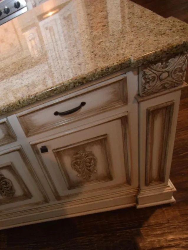 Elegant Cream Kitchen Cabinets with Glazed Finish by Hardy's Painting - Photo 4