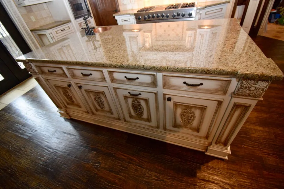 Elegant Cream Kitchen Cabinets with Glazed Finish by Hardy's Painting - Photo 3