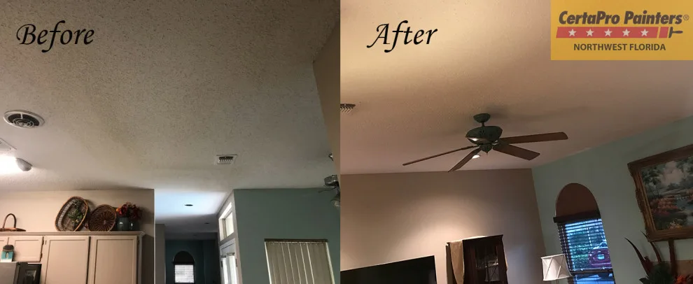Transforming Popcorn Ceilings: A Before and After Project by CertaPro Painters Of Northwest Florida - Photo 7