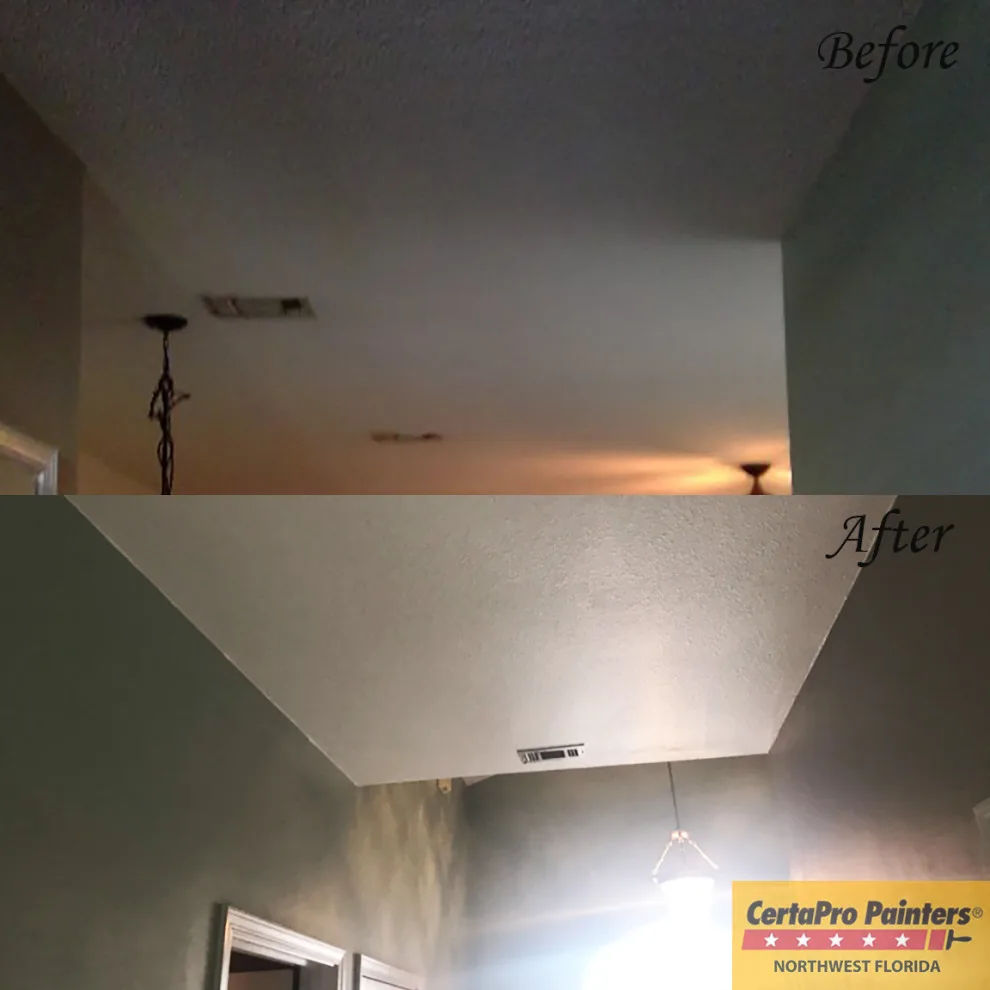 Transforming Popcorn Ceilings: A Before and After Project by CertaPro Painters Of Northwest Florida - Photo 4