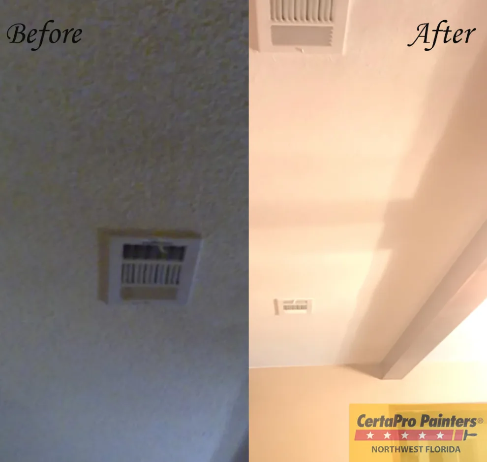 Transforming Popcorn Ceilings: A Before and After Project by CertaPro Painters Of Northwest Florida - Photo 3