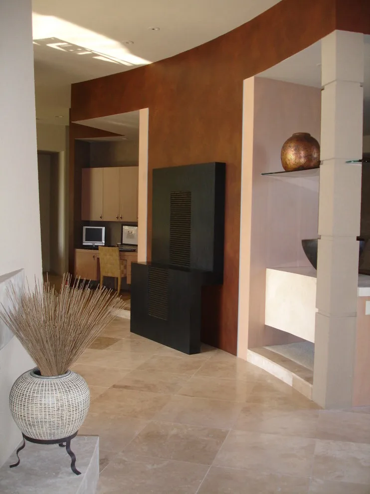 Modern Home with Textured Red Design by Karoll Julian Inc. - Photo 2