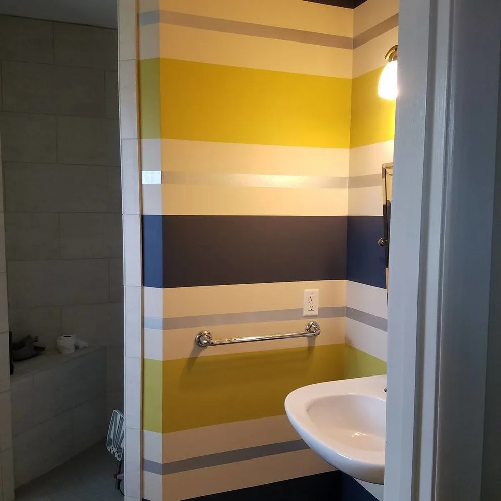 Playful Bathroom Stripes by S & S Painting - Photo 3