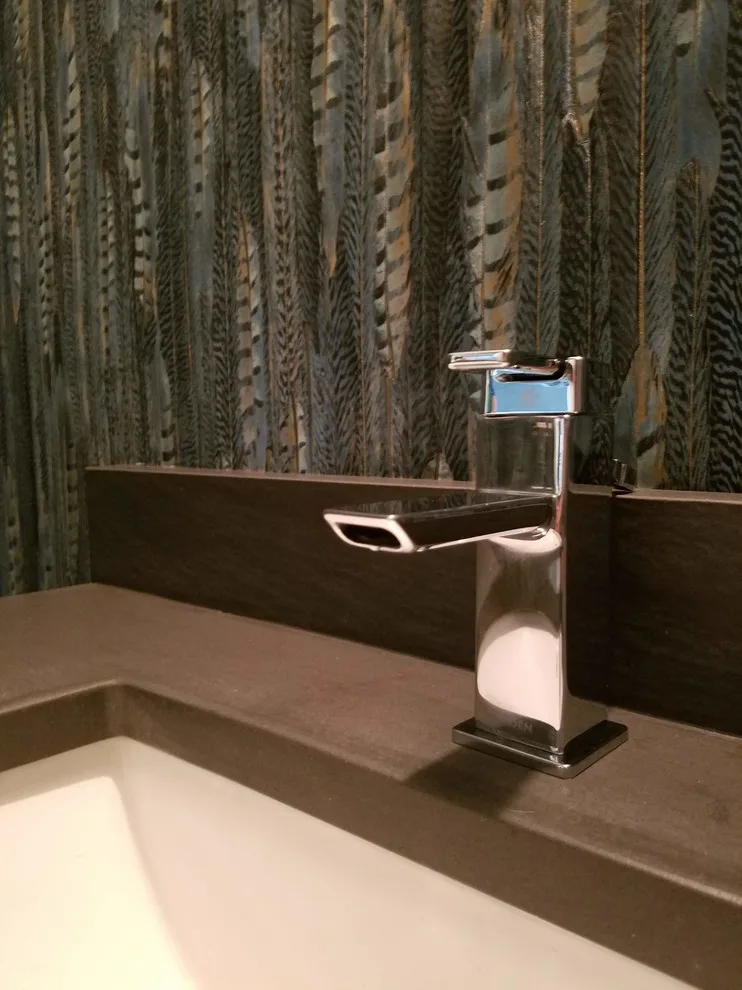 Feathered Powder Room Installation by Abode Couture LLC - Photo 2