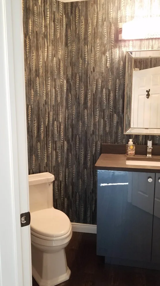 Feathered Powder Room Installation by Abode Couture LLC - Photo 3
