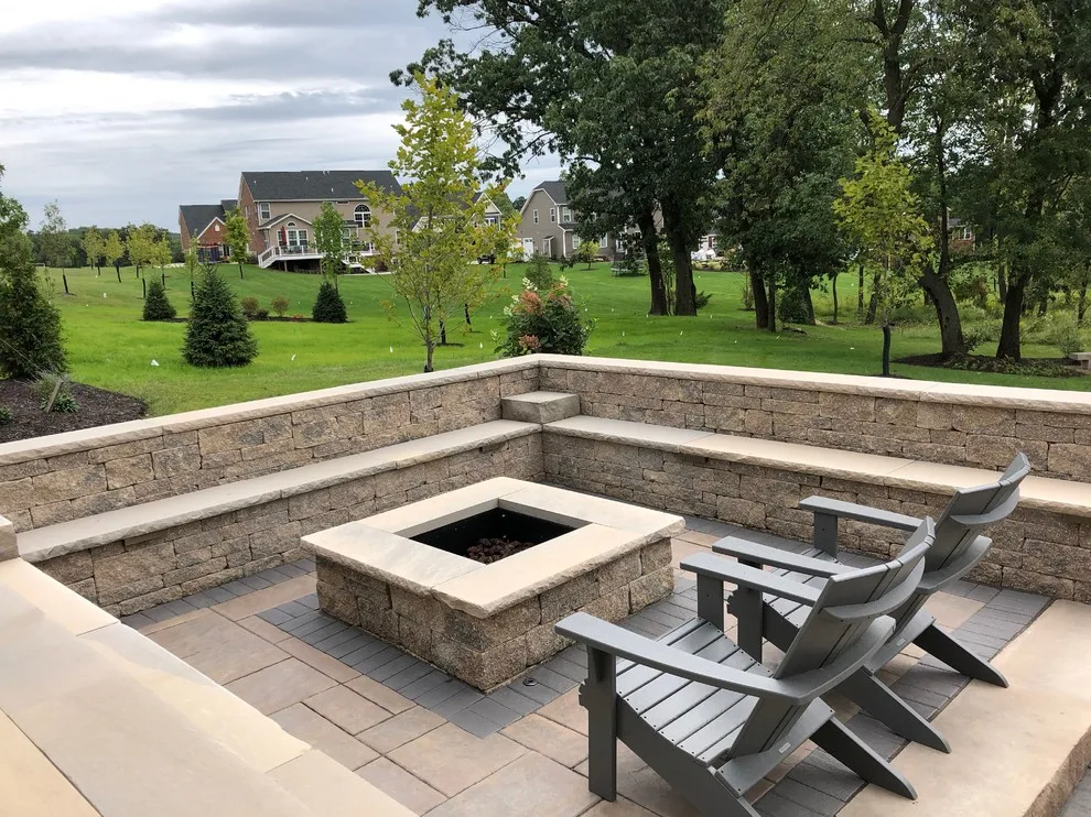 Outdoor Living Space with Fire Pit and Kitchen by Blue Fox Landscape Design Inc - Photo 3