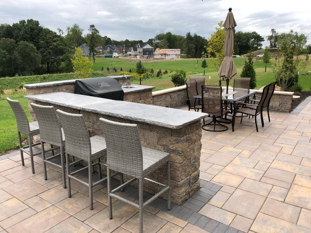 Outdoor Living Space with Fire Pit and Kitchen by Blue Fox Landscape Design Inc - Photo 4