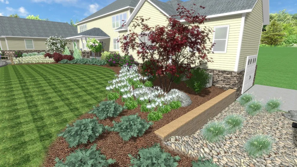 Entrance Landscape, Pathway, and Driveway by Blue Fox Landscape Design Inc - Photo 3