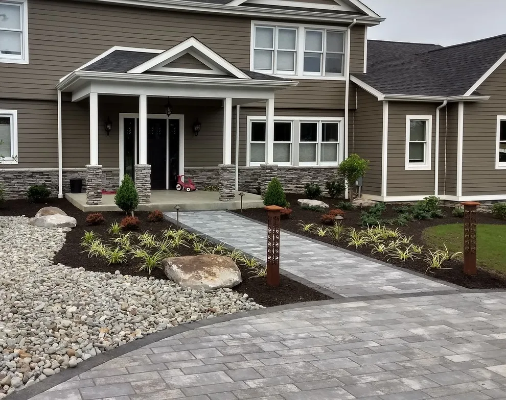 Entrance Landscape, Pathway, and Driveway by Blue Fox Landscape Design Inc - Photo 7