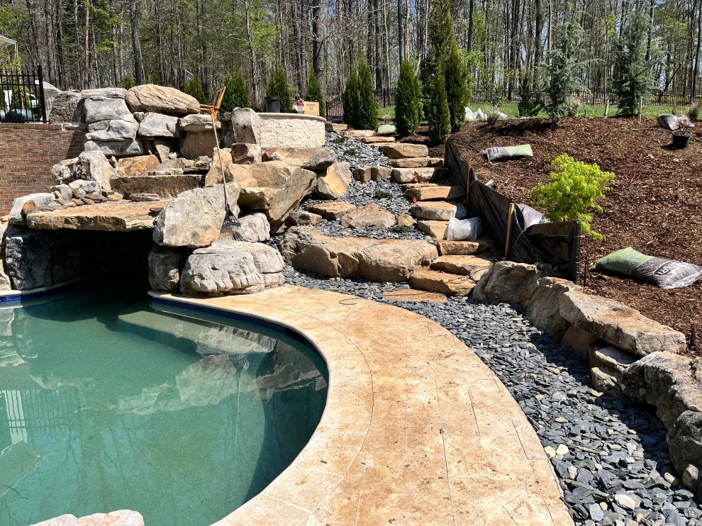 Poolside Landscape Installation by Crider Landscaping - Photo 2
