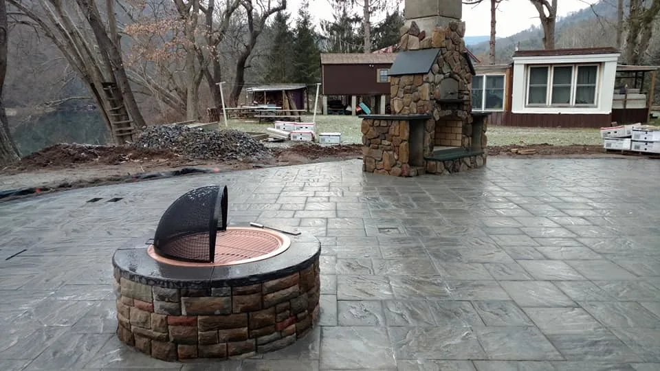 Timberframe Pavilion with Built-in Fireplace and Patio Firepit by Shaylor's Ponds & Patios - Photo 4