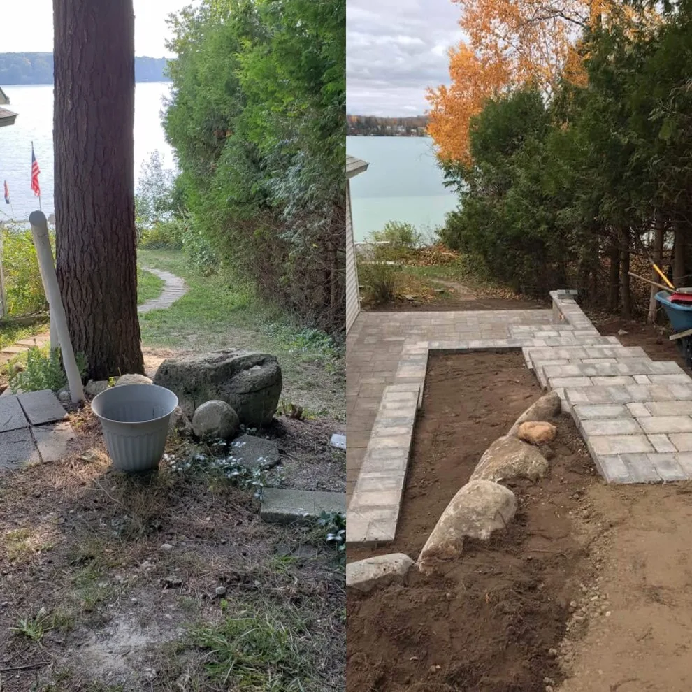 Lakefront Cottage Steps at Walloon Lake, Petoskey MI by Michigan Pete Landscaping - Photo 2