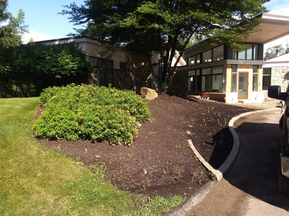 Exterior Garden, Pathway, Deck, and Water Feature by Blue Fox Landscape Design Inc - Photo 8