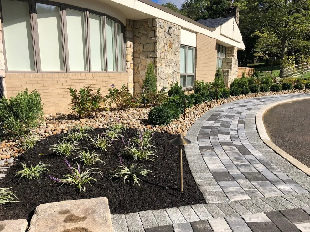 Exterior Garden, Pathway, Deck, and Water Feature by Blue Fox Landscape Design Inc - Photo 7