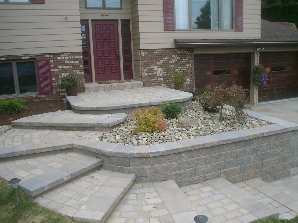 Warren, PA main entrance hardscape by Marlinski Landscape & Stone Work - Photo 7