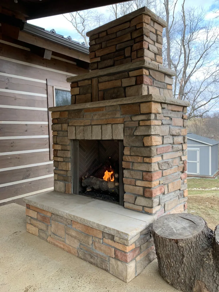 Fireplace and Grill Island for the Cabin by Schellhaas Landscape Construction - Photo 4