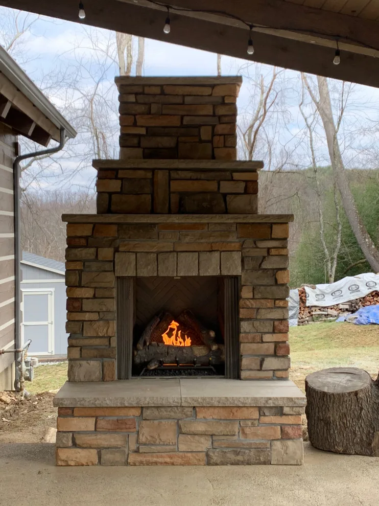 Fireplace and Grill Island for the Cabin by Schellhaas Landscape Construction - Photo 2