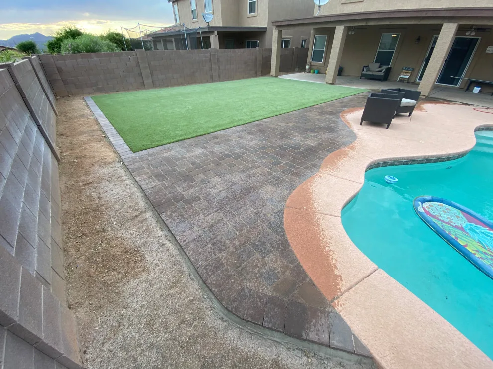 Deck and synthetic turf by AZ Custom Landscaping - Photo 2