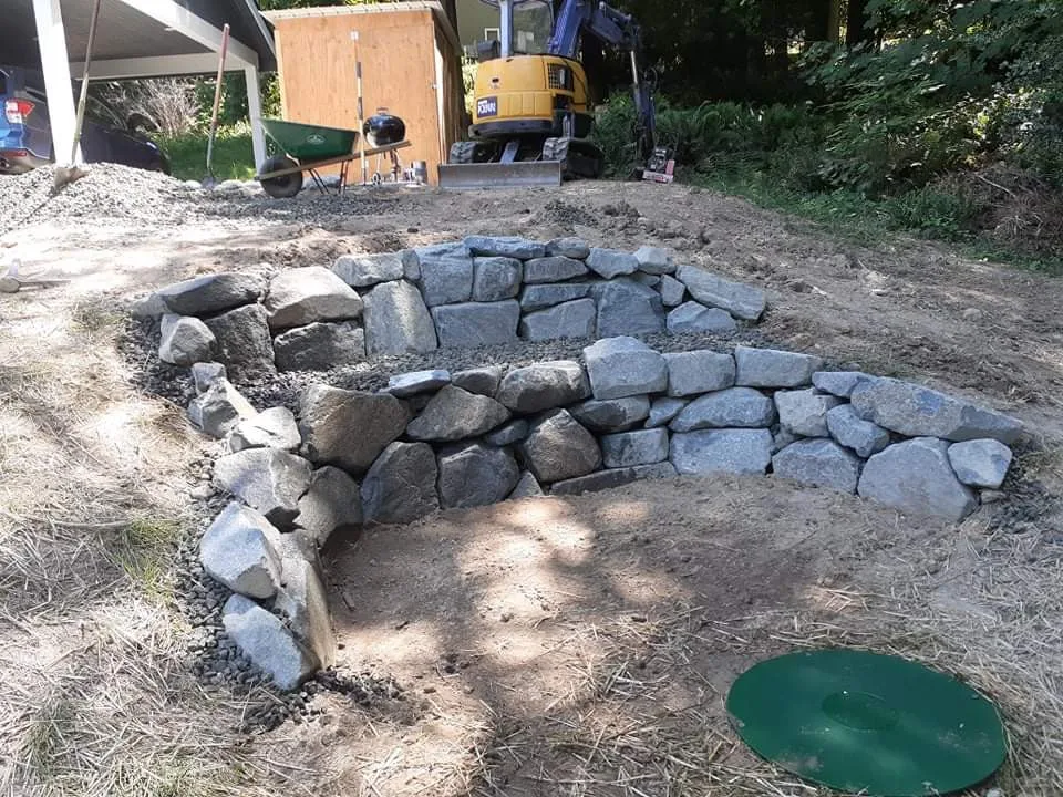 Granite Stone Retaining Walls by All Seasons Landscaping Of Mason County LLC - Photo 6