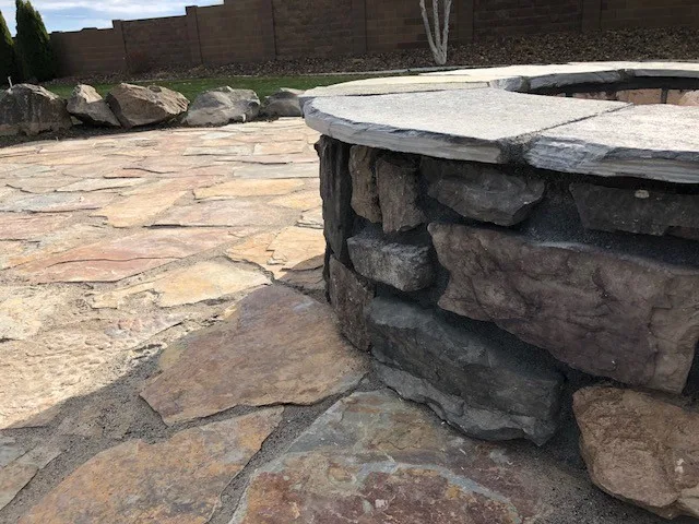 Flagstone Paver Outdoor Firepit by Greenworks Landscaping - Photo 3