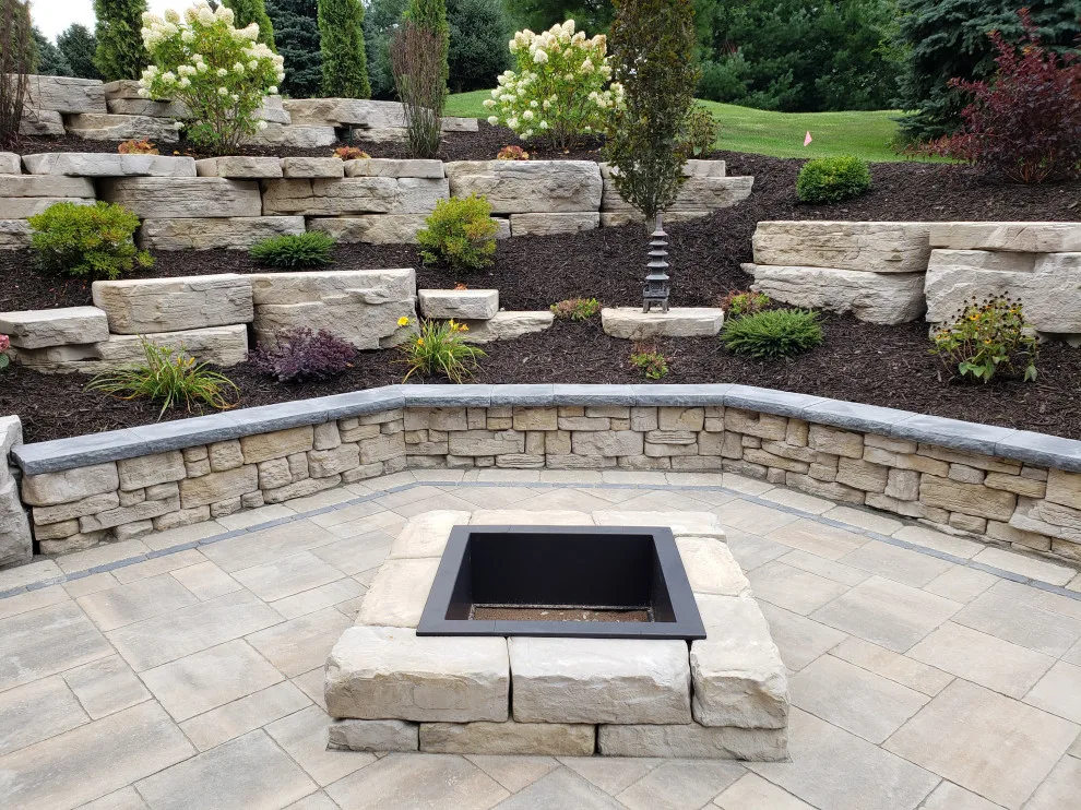 Outdoor Living Space with Rosetta Outcropping Stone by Outdoor Innovations - Photo 5