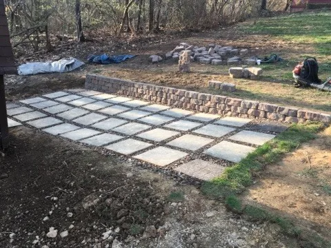 Gravel and Paver Stone Shed Access by Landscape Innovation - Photo 3