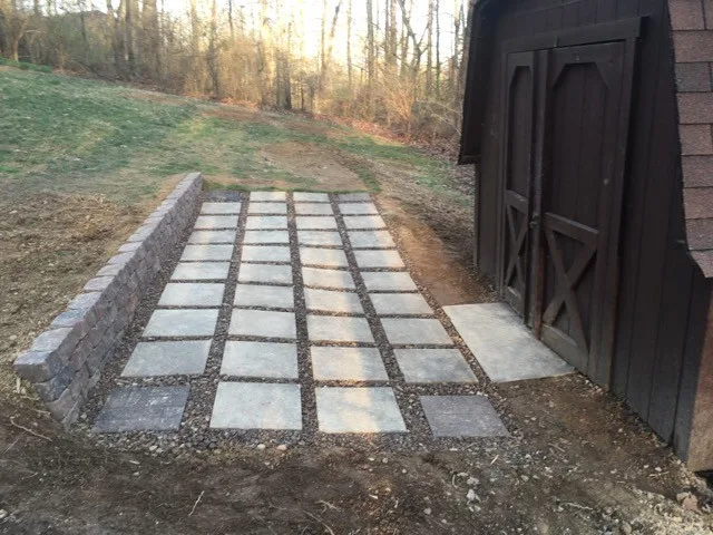 Gravel and Paver Stone Shed Access by Landscape Innovation - Photo 5