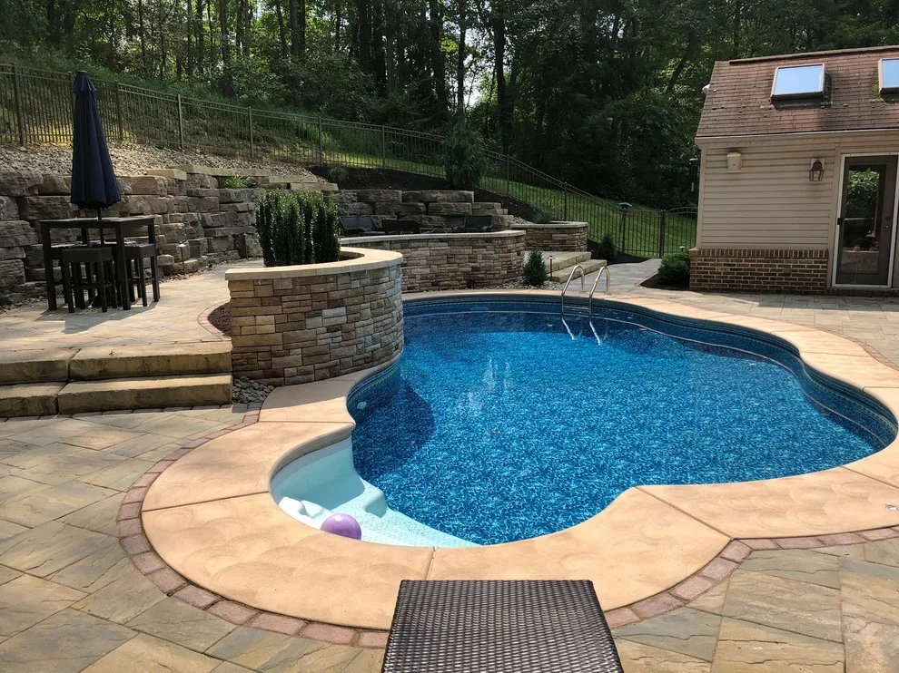 Outdoor Oasis: Pool, Patio, Fire Pit, and Bar by Blue Fox Landscape Design Inc - Photo 6