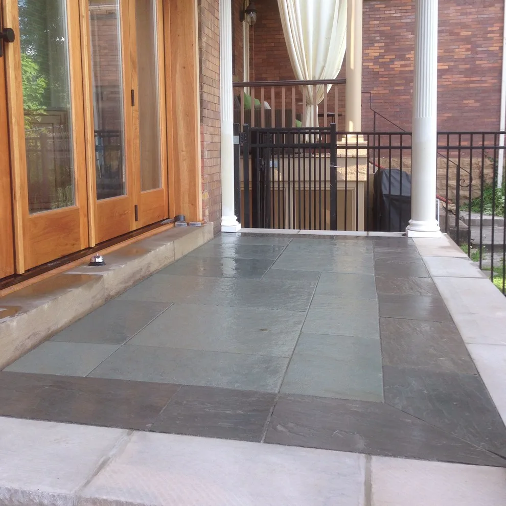 Limestone Trimmed Quartz Paver Stoop Overlay by Wichman Landscape & Construction - Photo 3