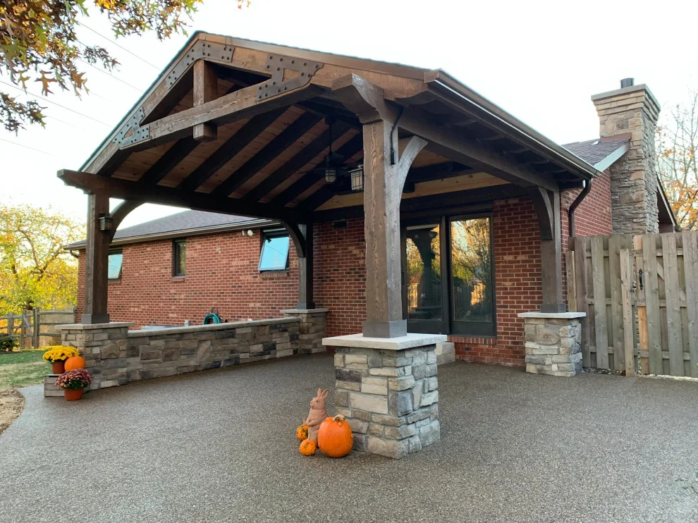 Wooden Structure Pavilion and Outdoor Area by Schellhaas Landscape Construction - Photo 8