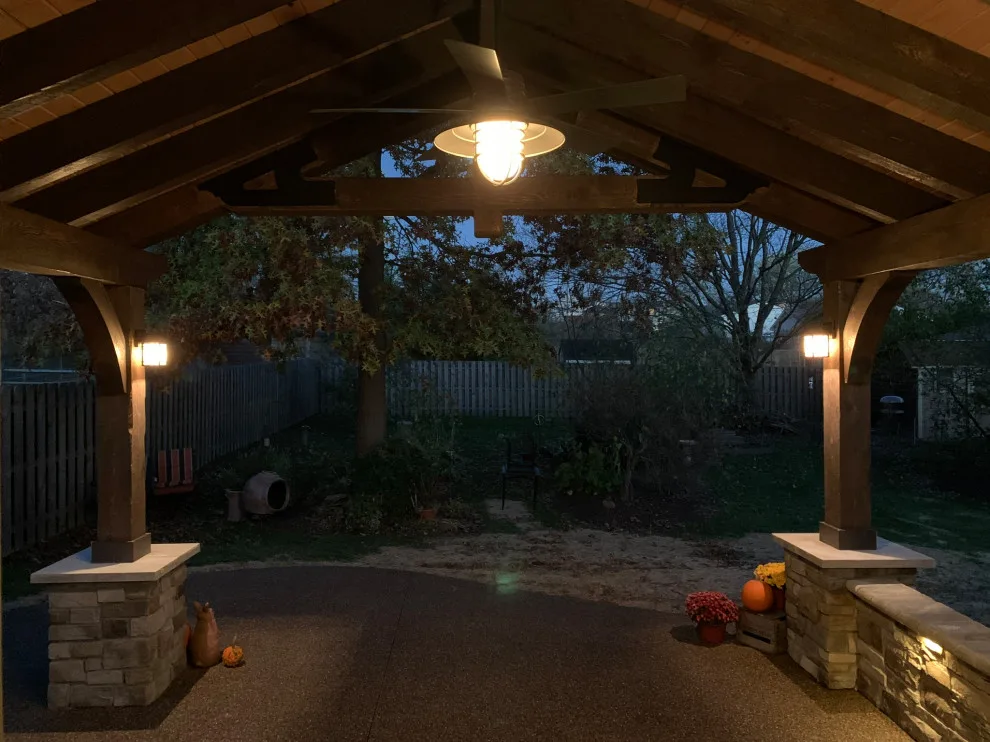 Wooden Structure Pavilion and Outdoor Area by Schellhaas Landscape Construction - Photo 3